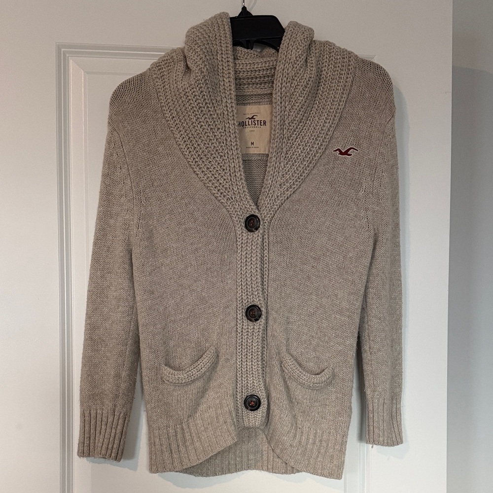 Hollister Taupe Cardigan